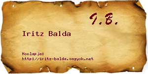 Iritz Balda névjegykártya